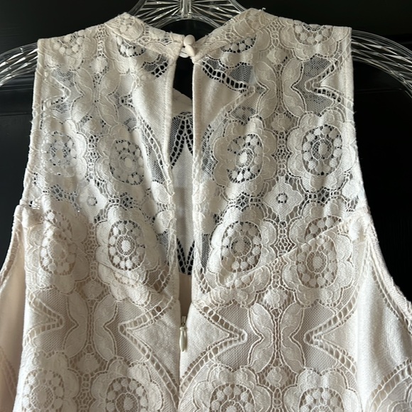 Anthropologie Floreat Manon Ivory Lace Sleeveless A-Line Dress Size 2 - Picture 7 of 13